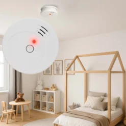 2x Rauchmelder mit 9V Batterie, Lange Lebensdauer, Lautstärke Alarm 85dB, Brandmelder kabellos, DIN EN 14604