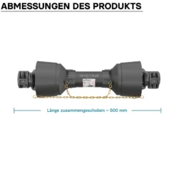 Zapfwelle T1 Gelenkwelle 500mm 210Nm 540U/min, PTO-Shaft, 18kW (25PS), 2x 1 3/8