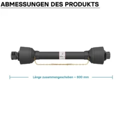 Zapfwelle T5 Gelenkwelle 600mm 620Nm 540U/min, PTO-Shaft, 54kW (74PS), 2x 1 3/8