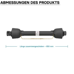 Zapfwelle T4 Gelenkwelle 650mm 460Nm 540U/min, PTO-Shaft, 40kW (55PS), 2x 1 3/8