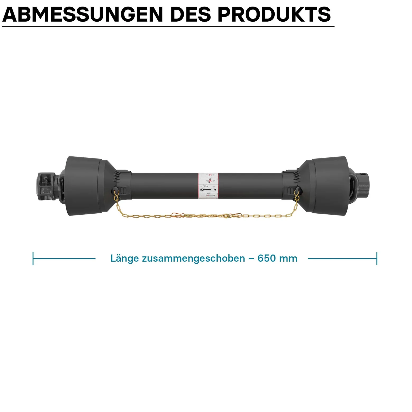 Zapfwelle T4 Gelenkwelle 650mm 460Nm 540U/min, PTO-Shaft, 40kW (55PS), 2x 1 3/8" 6 Zähne