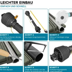 Zapfwelle T8 Gelenkwelle 850-935mm 1240Nm 540U/min, PTO-Shaft, 110kW (150PS), 2x 1 3/8