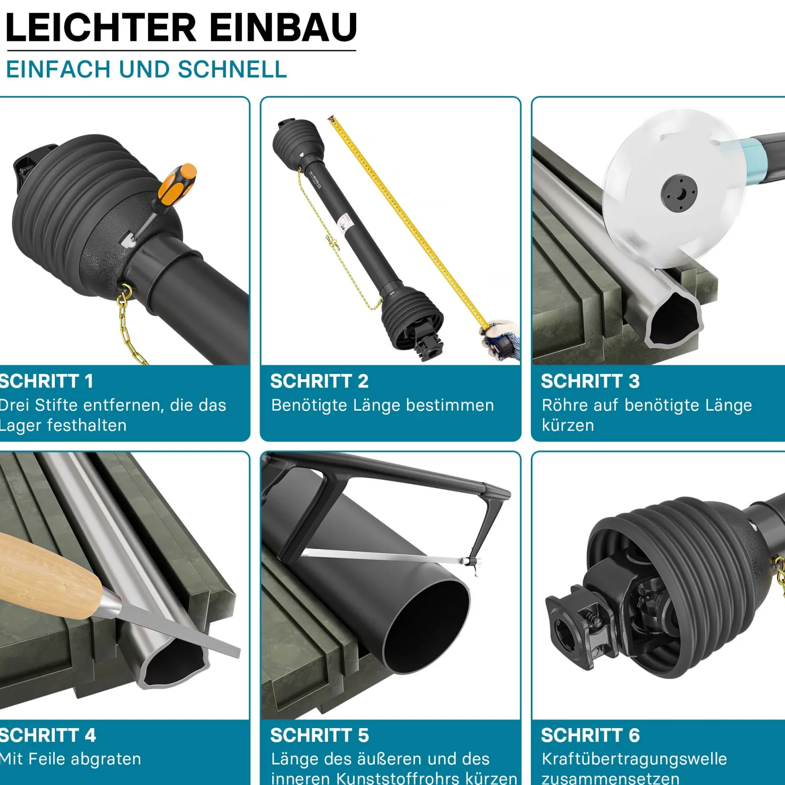 Zapfwelle T8 Gelenkwelle 850-935mm 1240Nm 540U/min, PTO-Shaft, 110kW (150PS), 2x 1 3/8" 6 Zähne