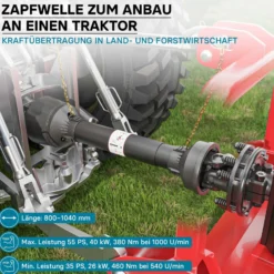 Zapfwelle T4 Gelenkwelle 800-880mm 460Nm 540U/min, PTO-Shaft, 40kW (55PS), 2x1 3/8